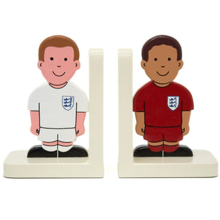 Male Footballer Wooden Bookends For Kids | Childrens Book Ends | Book Stoppers For Shelves, Kids Room or Nursery Decor - Hand Made in UK