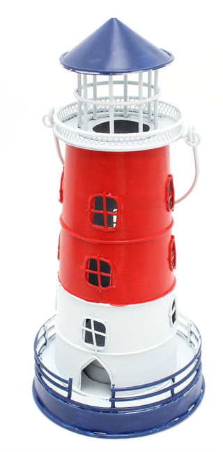 Metal Lighthouse Tealight Candle Holder ~ Charming Nautical Tea Light Candle Pot