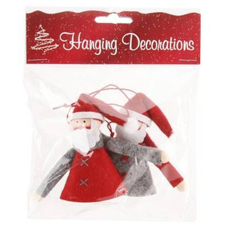 Pack Of 2 Santa Felt Hanging Decorations ~ Cross