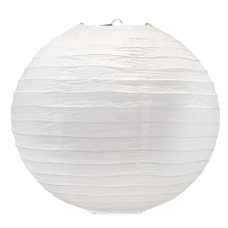 Pack Of White Paper Lantern Ceiling Lightshade | Ribbed Paper Lampshade - 40cm