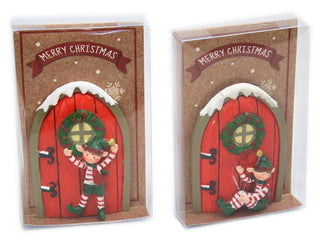 Resin Christmas Elf Workshop Door Skirting Board Tree Decoration Design Varies ~ Red