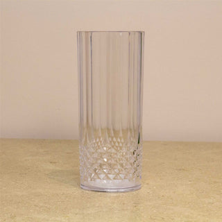 Reusable Embossed Plastic High Ball Tumbler Glass | Elegant Outdoor Drinkware