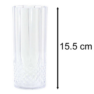 Reusable Embossed Plastic High Ball Tumbler Glass | Elegant Outdoor Drinkware