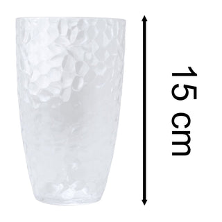 Reusable Embossed Plastic Tumbler | Large Clear Plastic Glass For Outdoor Drinks