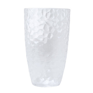 Reusable Embossed Plastic Tumbler | Large Clear Plastic Glass For Outdoor Drinks