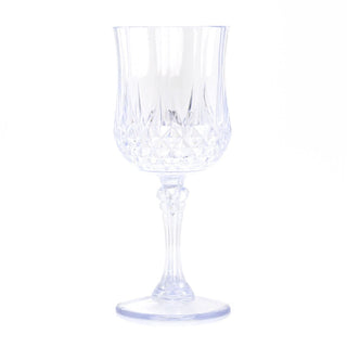 Reusable Embossed Plastic Wine Glass | Elegant Outdoor Drinkware