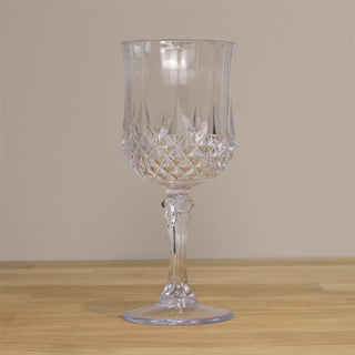 Reusable Embossed Plastic Wine Glass | Elegant Outdoor Drinkware