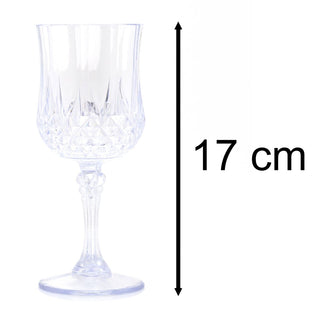 Reusable Embossed Plastic Wine Glass | Elegant Outdoor Drinkware