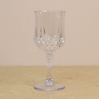 Reusable Embossed Plastic Wine Glass | Elegant Outdoor Drinkware