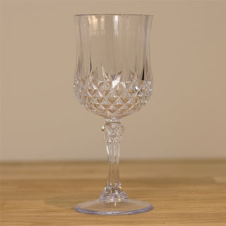 Reusable Embossed Plastic Wine Glass | Elegant Outdoor Drinkware