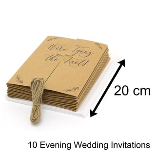 Rustic Evening Wedding Invitations With Envelopes Pack Of 10 | Shabby Chic Wedding reception Invites | Vintage Invitation To A Wedding