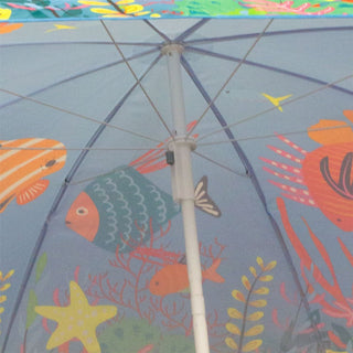 Sea World Beach Umbrella Sun Shade Uv40 Protection | Sea Life Protective Beach Parasol | Holiday Travel Beach Umbrella