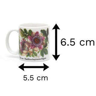 Set Of 2 Single Shot 2oz Ceramic Espresso Cups | 60ml Botanical Demitasse China Mugs | Mini Coffee Shot Cup Set