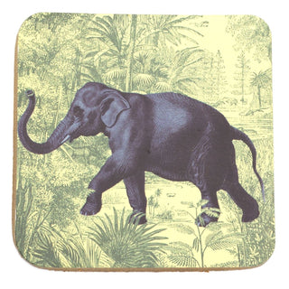 Set Of 6 Safari Animal Coasters | Jungle Wildlife Silhouette Drink Coasters Set | Retro Cup Mug Table Mats