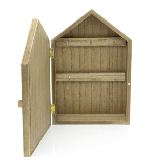 Shabby Chic Coastal Key Cabinet | Wall Mounted Wooden Seashore Key Box - 6 Hooks