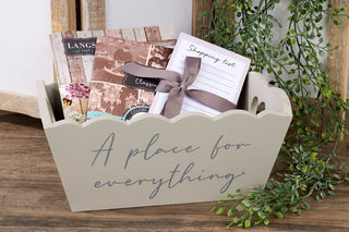 Shabby Chic Crate Grey Hamper Decorative Tray | Wooden Storage Box With Handles | A Place For Everything Organiser Crate