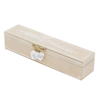 Shabby Chic Mr And Mrs Wedding Certificate Holder | Bride And Groom Marriage Certificate Holder | Wooden Wedding Keepsake Box