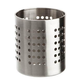 Stainless Steel Kitchen Cutlery Holder Pot 14cm | Kitchen Utensil Drying Rack Cutlery Caddy Case | Multi-Purpose Organiser for Silverware