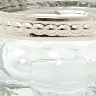 Stylish Clear Bubble Tealight Holder | Glass Candle Holder Ribbed Candle Pot | Pumpkin Tealight Holder