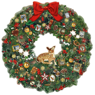 Traditional Christmas Advent Calendar | Festive Wildlife Wreath Advent Calendar | Animal Picture Advent Calendar