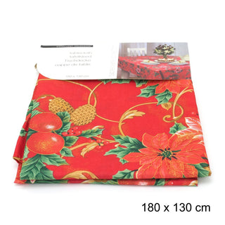 Traditional Fabric Christmas Tablecloth | Rectangular Table Cloth | Xmas Table Cover Christmas Decorations 180cm X 130cm