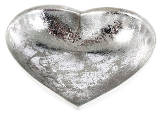 White And Silver Metal Heart Tealight Candle Holder 11Cm