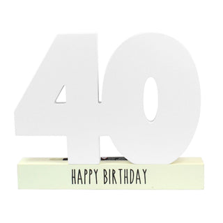 White Wooden 40th Birthday Signature Plaque And Pen Happy Birthday Keepsake Gift