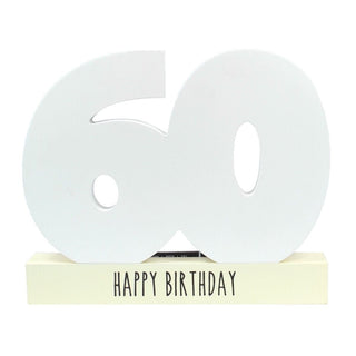 White Wooden 60th Birthday Signature Plaque And Pen Happy Birthday Keepsake Gift
