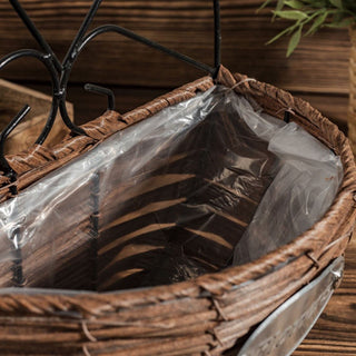 Wicker Outdoor Wall Planter | Garden Wall Mounted Hanging Basket Planter