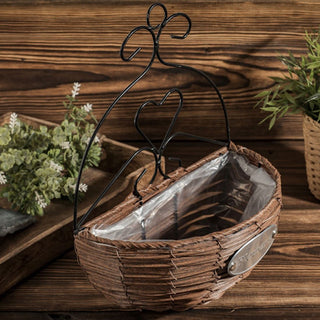 Wicker Outdoor Wall Planter | Garden Wall Mounted Hanging Basket Planter