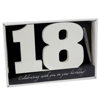 Wooden Birthday Signature Plaque ~ Happy 18Th Birthday Gift