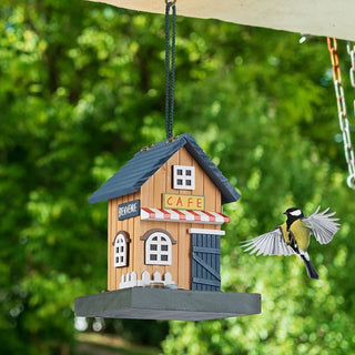 Wooden House Hanging Bird Feeder | Garden Bird Feeding Station
