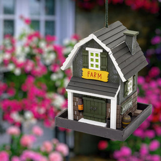 Wooden House Hanging Bird Feeder | Garden Bird Feeding Station