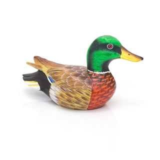 Wooden Mallard Duck Ornament | Duck Figurine Bird Statue | Animal Sculpture Duck Gifts