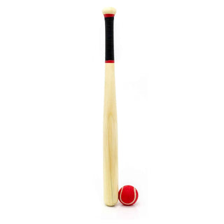 Wooden Rounders Bat & Ball | Softball Set Baseball Bat for Garden Games 24 Inch